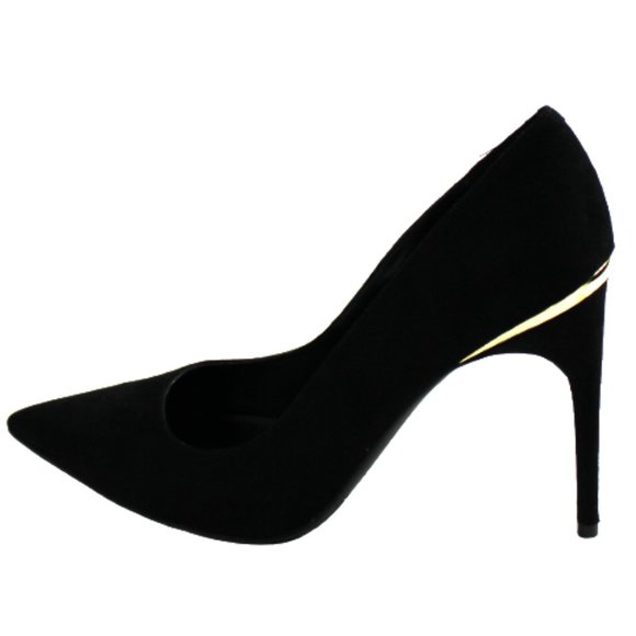 Marc Fisher MF Garick Gold Accent Stiletto Faux Suede Styling Heels, Siz… - Picture 5 of 7